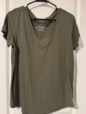 torrid Olive V-Neck Classic Fit Tee